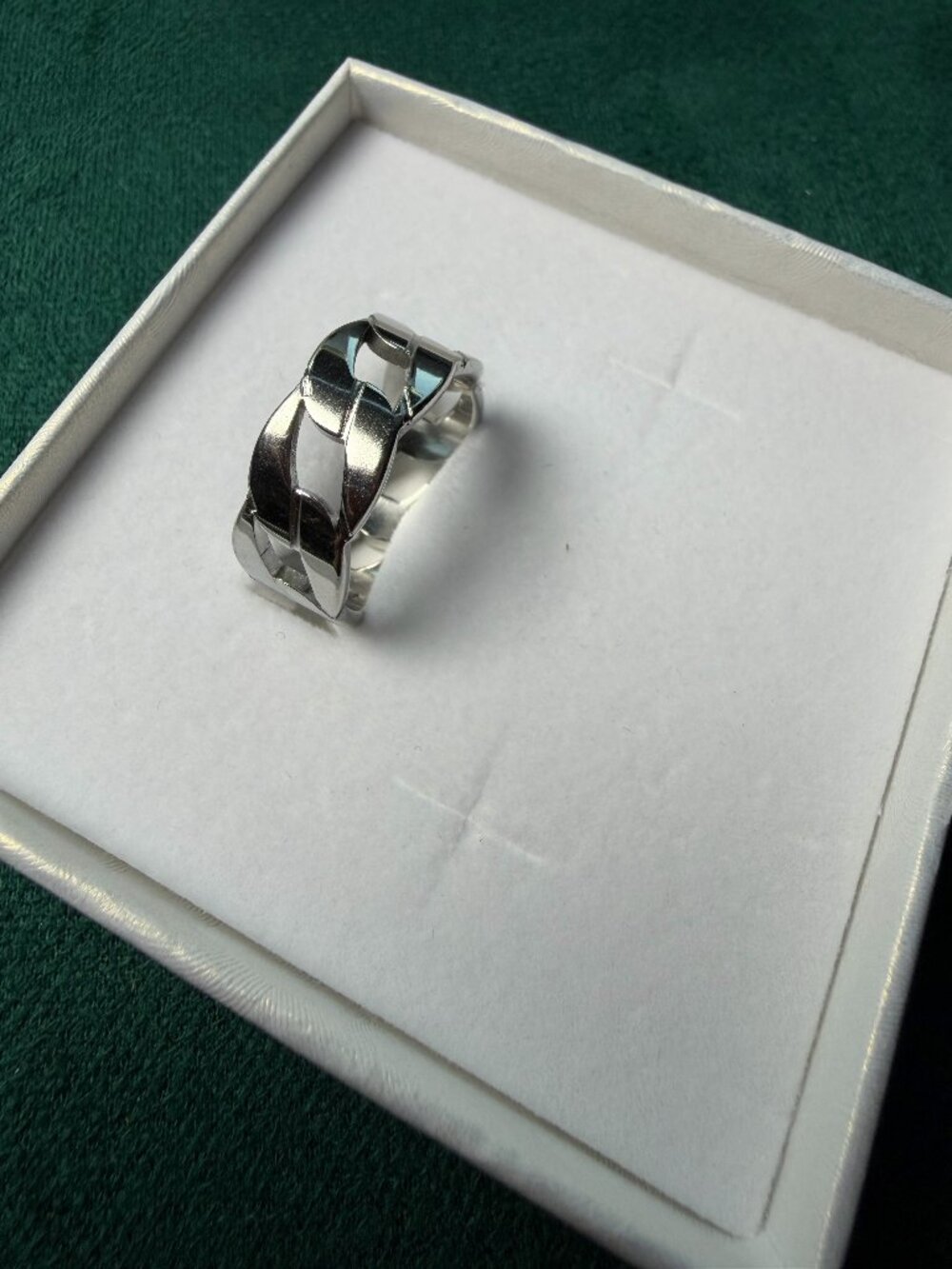 MEN's Stainless Steel Cuban Link Ring Sizes 9-10